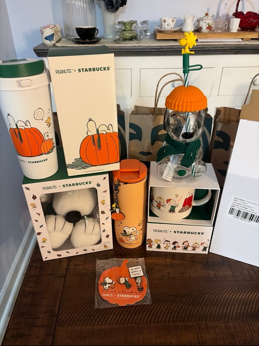 Starbucks Peanuts Orange Pumpkin Travel Tumbler & Mug Gift Set